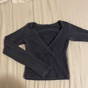 John Galt Light Blue Amara Surplice Long Sleeve Top